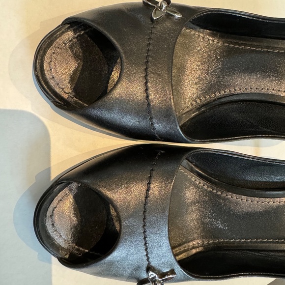 Louis Vuitton Black Leather Peep Toe Pumps Size 8.5 - Picture 8 of 16